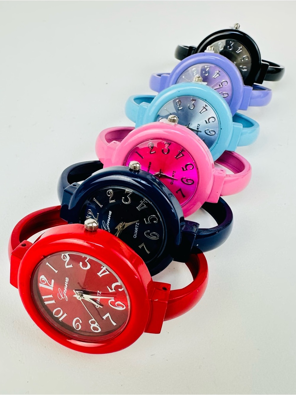 6 Pack Colourful Bangle Watches NEW